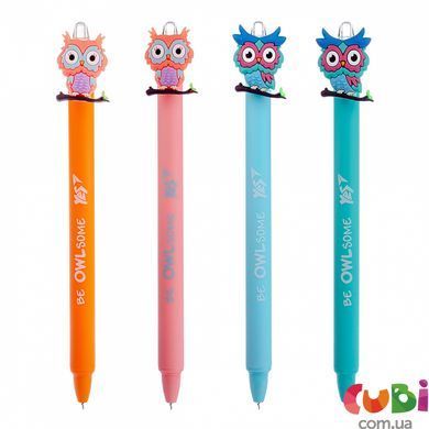 Ручка шариковая YES Cute owl 0,7 мм синяя автоматическая (412007)