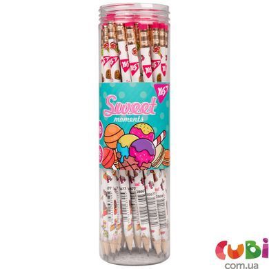 Карандаш чернографитный Yes Sweet Cream круглый c ластиком