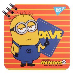 Блокнот YES 110х110 мм, 80 листов, двойная спираль Minions (151753)