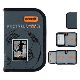 Пенал Kite 1 отделение, 1 отворот, без наполнения 621 Goal (K26-621-2), сірий