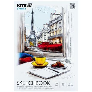 Скетчбук для работ маркерами Kite Creative (K-1281), А4, 30 листов