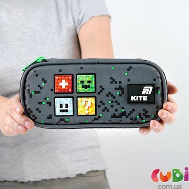 Пенал Kite 662 Pixel (K26-662-22), сірий