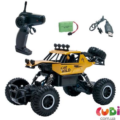 Автомобиль OFF-ROAD CRAWLER на р/у – CAR VS WILD (золотой, аккум. 3,6V, метал. корпус, 1:20)