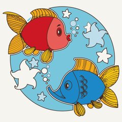Набор для росписи Цветные рыбки 30 30 см@, 15036-AC
