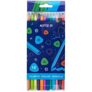 Олівці кольорові пластикові, 12шт Kite Triangle (K24-049-3)