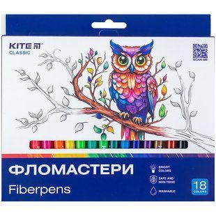 Фломастери Kite, набiр 18 шт. Kite Classic (K-448)
