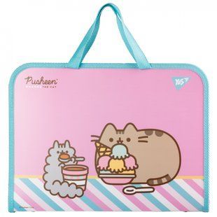 Папка портфель Yes FC на молнии с тканевыми ручками "Pusheen. Stormy" (492238)