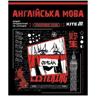 Тетрадь предметная Kite Cyber K25-240-28, 48 листов, узкая линия, английский язык