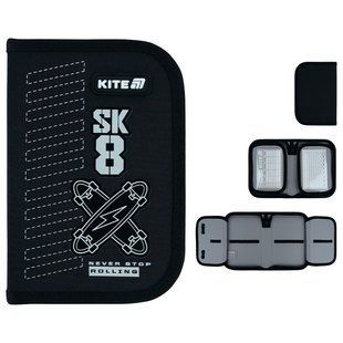 Пенал Kite 1 отделение, 2 отворота, без наполнения 622 Skate (K26-622-4), Чорний