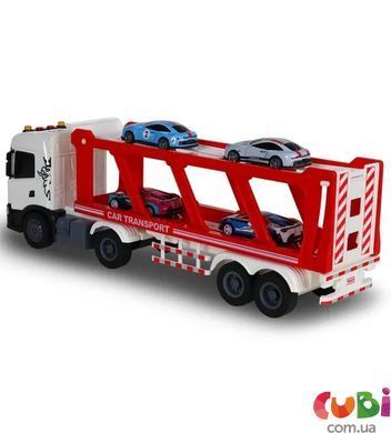 Игровой набор серии "Large Truck" &ndash; АВТОПЕРЕВОЗЧИК SCANIA (автоперевозчик, 4 машины, свет, звук)