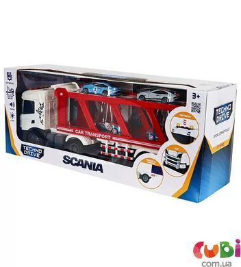 Игровой набор серии "Large Truck" &ndash; АВТОПЕРЕВОЗЧИК SCANIA (автоперевозчик, 4 машины, свет, звук)