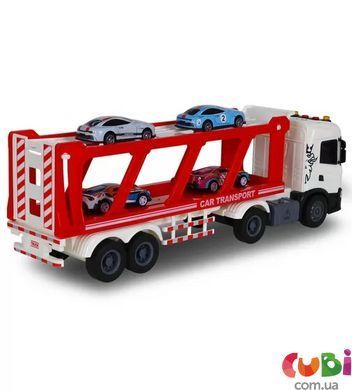 Игровой набор серии "Large Truck" &ndash; АВТОПЕРЕВОЗЧИК SCANIA (автоперевозчик, 4 машины, свет, звук)