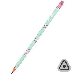 Карандаш графитный трёхгранный с резинкой Kite Feel Good (K25-046-2)