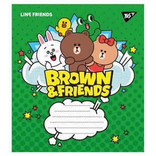 Тетрадь ученическая А5 12 клетка, YES Line friends, 766272