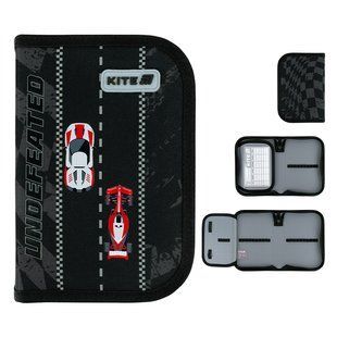 Пенал Kite 1 отделение, 1 отворот, без наполнения 621 Race&Win (K26-621-4), Чорний