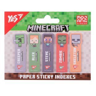 Індекси паперові Yes Minecraft, 55*15мм, 100 шт (5x20)