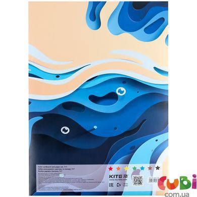 Набор бумаги и картона Kite A4 (7+7), папка, Kite (K24-1256)