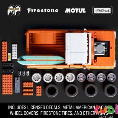 Коллекционная машинка-конструктор Chevy серии Elite Mattel Brick Shop, JFT20, Різнобарвний
