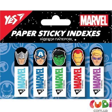 Индексы бумажные YES "Marvel.Avengers" 50x15мм, 100шт (5x20) (170311)