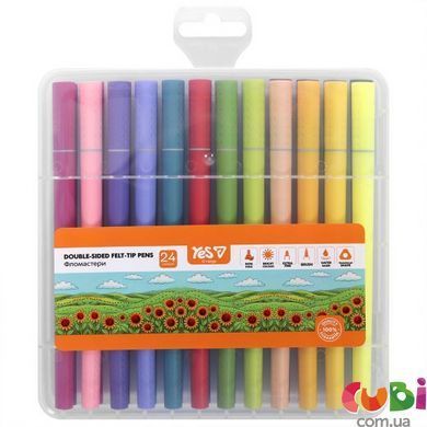 Фломастеры двусторонние Yes "O`range Line" 24 цвета (650577)