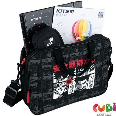 Школьная текстильная сумка Kite A4, 1 от., 589 Anime (K26-589-3), Чорний
