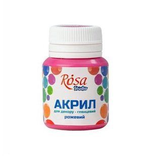 Акрил для декору, Рожевий, глянцевий, 20 мл ROSA TALENT, 21009