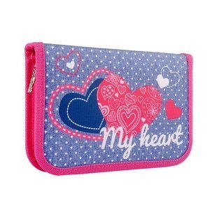 Пенал жесткий SMART одинарный с клапаном HP-03 My heart, 532784, комбинированый