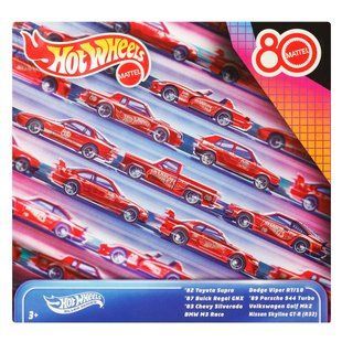 Тематический набор из 8 машинок 80 лет драйва Mattel Hot Wheels (JGK09)
