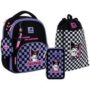 Школьный набор Kite Education Kuromi SET_HK25-556M (рюкзак, пенал, сумка), комбинированый