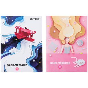Картон цветной односторонний Kite А5 (10л/10цв), слайдер, Kite (K24-1257)