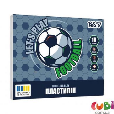 Пластилин Yes, 10 цветов, 200г "Football" (540713)
