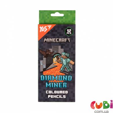 Олівці кольорові Yes 12 кол. "Minecraft. Diamond Miner"