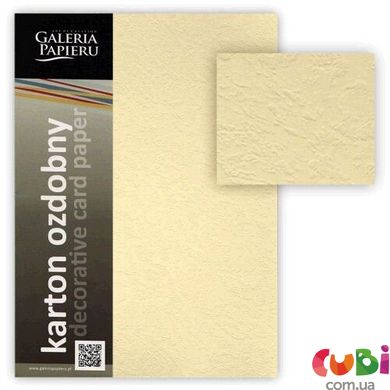 Декоративний картонний папір LEATHER А4, колір Кремовий. 230г м2 (A4 LEATHER cream