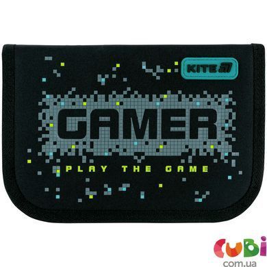 Пенал Kite 1 отделение, 1 отворот, без наполнения 621 Play the Game (K26-621-8), Чорний