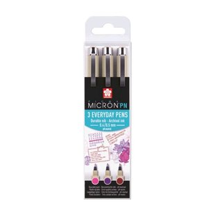 Набір ручок PIGMA MICRON PN CRAFTS, 3 Коли (рожево-червоний, пурпурний, бордовий), Sakura (POXSDKPN3B)