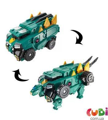 Игровой набор с роботом-трансформером DINOSTER - СТЕГО ТРОН (2 машины, динозавры)