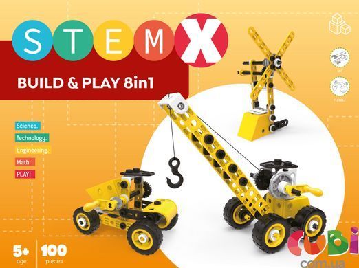 Конструктор с болтами: СТРОЙ И ИГРАЙ 8в1 на 100 деталей