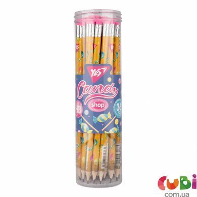 Карандаш YES чернографитный с резинкой, Sweet Cream
