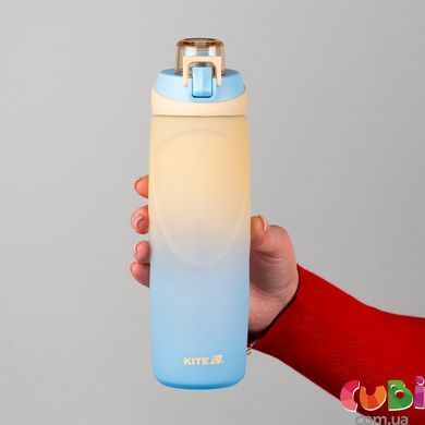 Пляшечка для води Kite (K26-1200-1), 760 мл, бежево-синя, бежевий; синій
