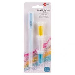 Клей-ручка Santi с набором глитера (голубой, желтый, белый)