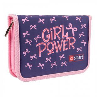 Пенал твердий Smart одинарний без клапана HP-02 Girl Power, комбінований