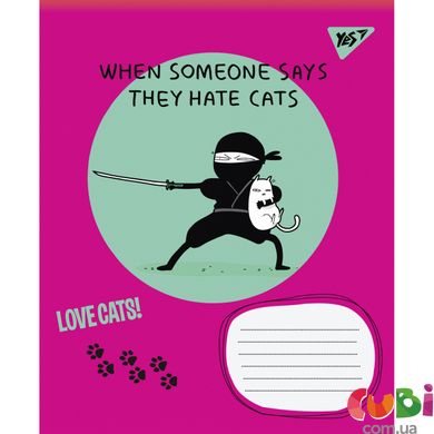 Зошит для записів А5 24 клітинка 1 Вересня Love cats, зошит учнів. (765887)