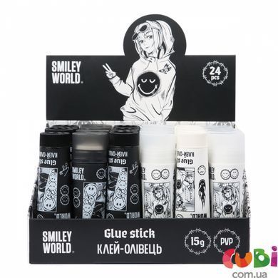 Клей-олівець Yes 15г, PVP трикутний "Smiley World" (320316)