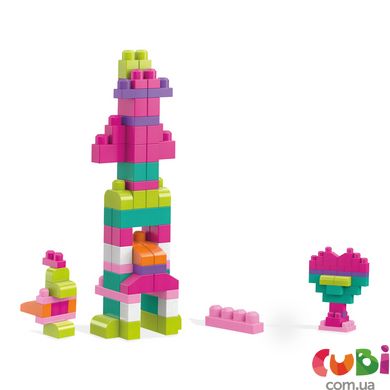 Конструктор дитячий Mega Bloks рожевий у мішку 60 деталей (DCH54)
