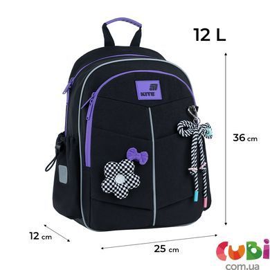 Рюкзак шкільний Kite Education Flower Power (K26-771S-2), Чорний