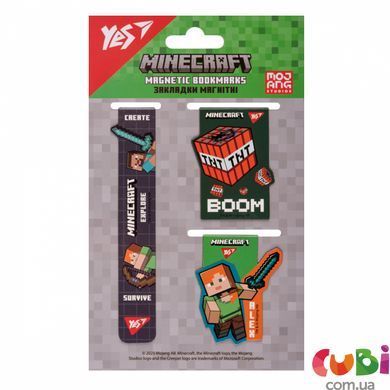 Закладки магнитные Yes "Minecraft.Boom", 3 шт (708345)