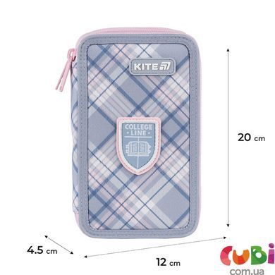 Пенал без наповнення Kite College Line Дівчина K25-623-1, 2 відділення, комбінований
