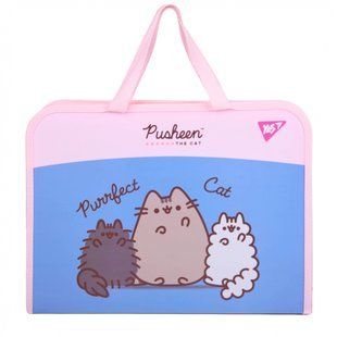 Папка портфель Yes FC на молнии с тканевыми ручками "Pusheen" (492317)