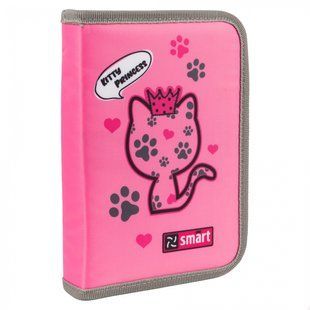 Пенал твердий Smart одинарний без клапана HP-02 Meow, комбінований
