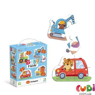 Пазл 4 в 1 Baby puzzle. Транспорт&raquo; 2-3-4-4 элемента, 300685, Різнобарвний